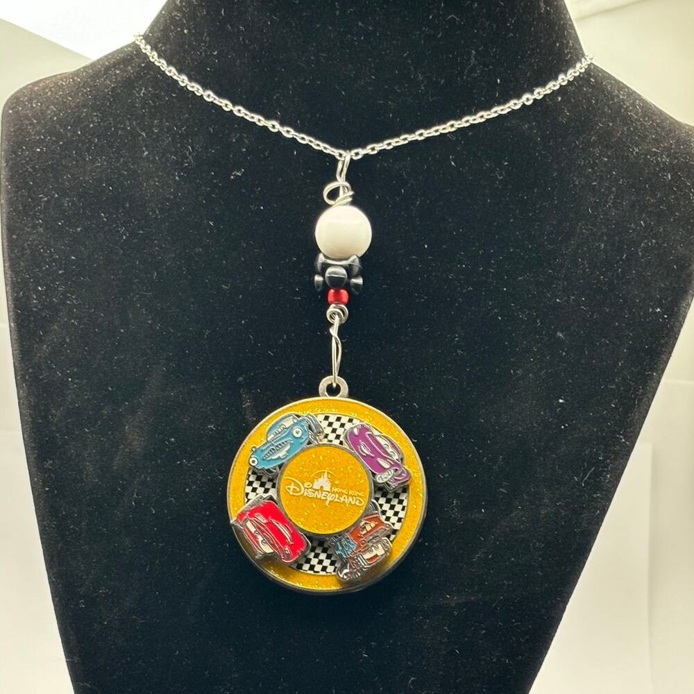 Silver & Yellow Cars Disney Necklace